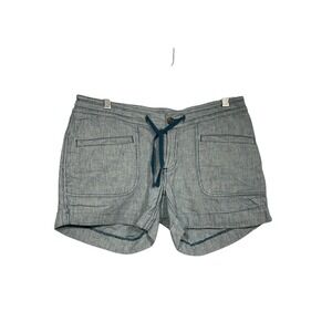 The North Face Womens Size 6 Blue White Stripe Drawstring Shorts Casual